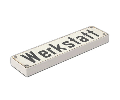 Bedruckte LEGO® Fliese 1x4 - Altes Schild 9 'Werkstatt'