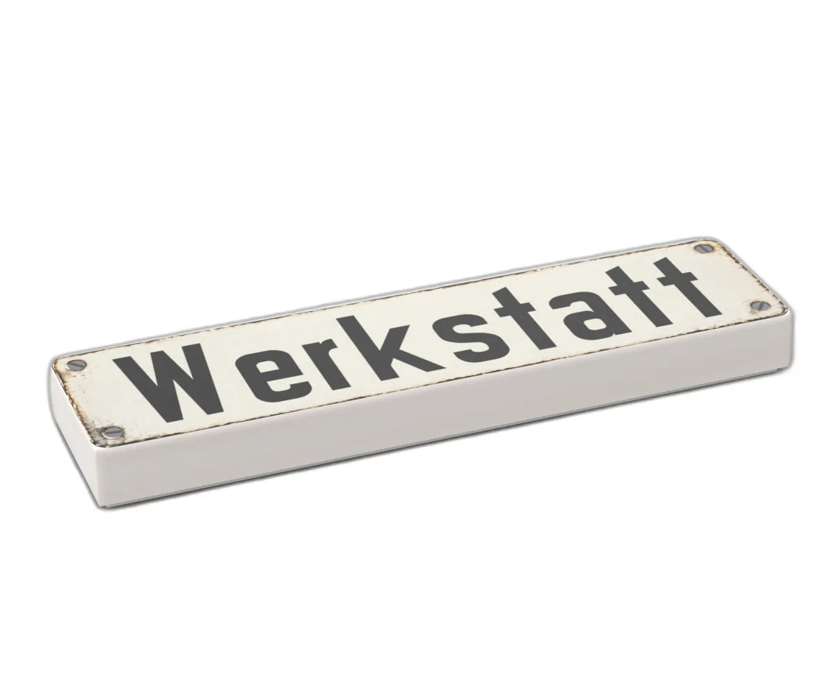 Bedruckte LEGO® Fliese 1x4 - Altes Schild 9 'Werkstatt'