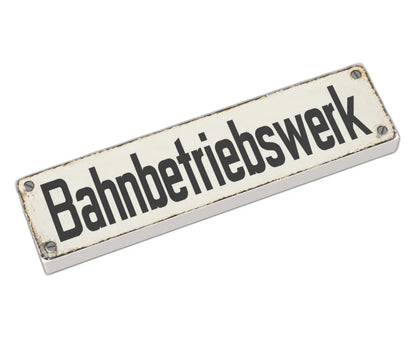 Bedruckte LEGO® Fliese 1x4 - Altes Schild 11 'Bahnbetriebswerk'