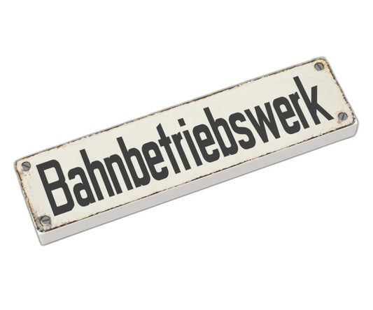 Bedruckte LEGO® Fliese 1x4 - Altes Schild 11 'Bahnbetriebswerk'