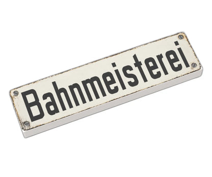 Bedruckte LEGO® Fliese 1x4 - Altes Schild 13 'Bahnmeisterei'