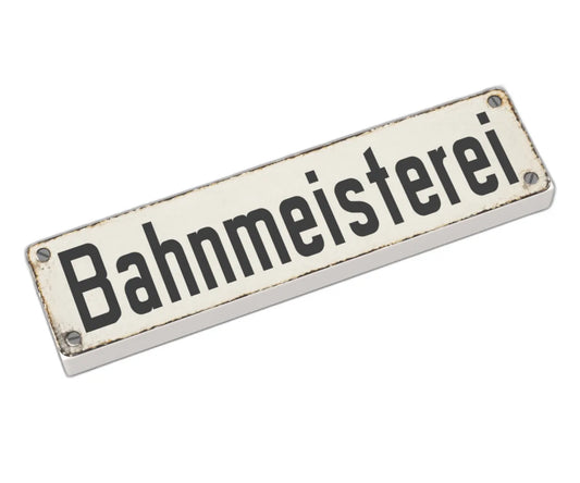 Bedruckte LEGO® Fliese 1x4 - Altes Schild 13 'Bahnmeisterei'