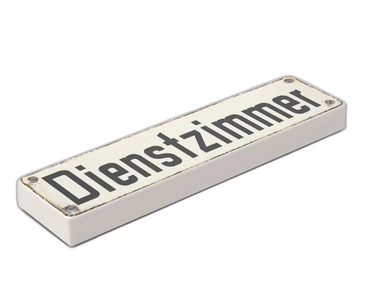 Bedruckte LEGO® Fliese 1x4 - Altes Schild 14 'Dienstzimmer'