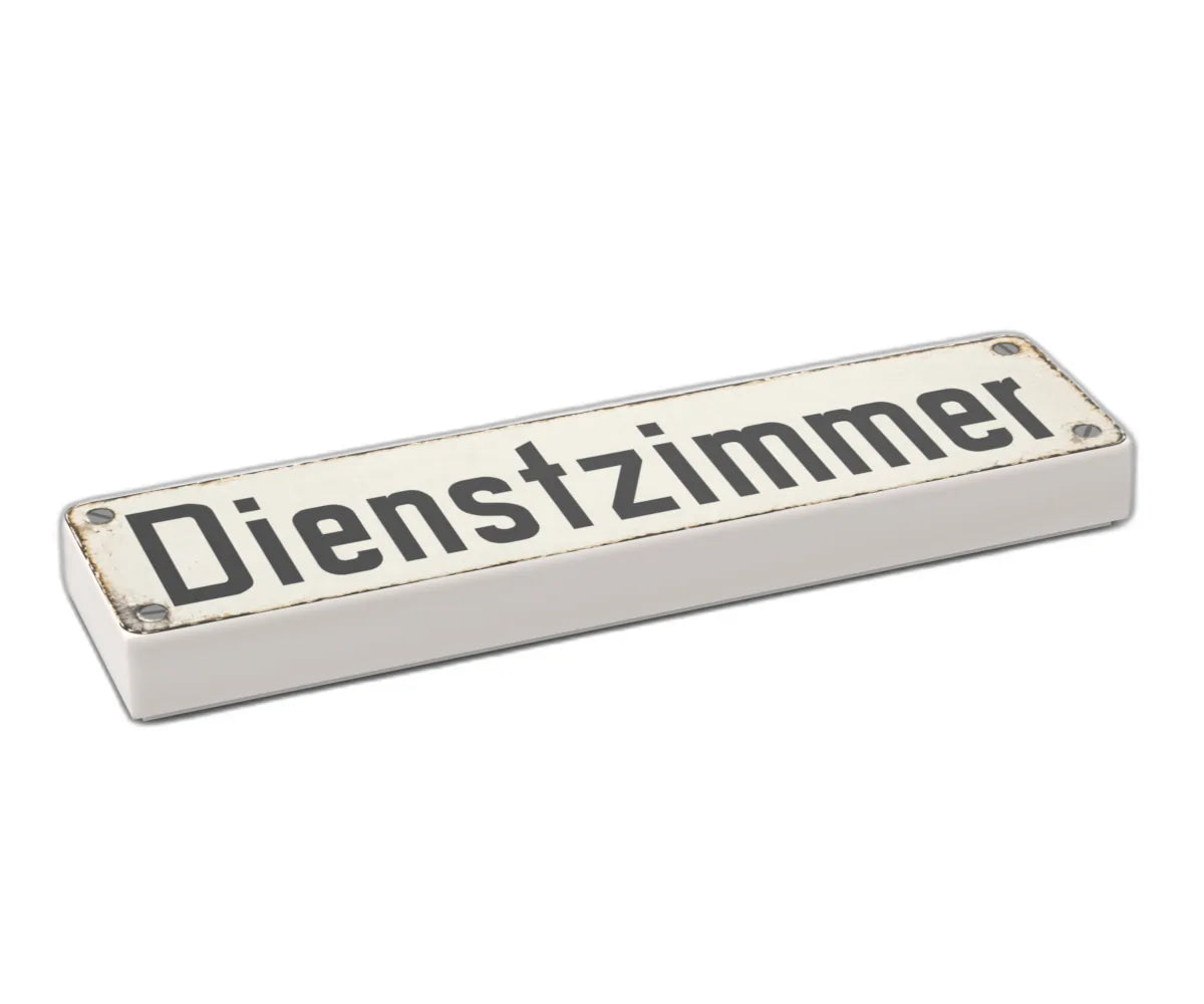 Bedruckte LEGO® Fliese 1x4 - Altes Schild 14 'Dienstzimmer'