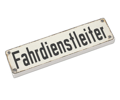 Bedruckte LEGO® Fliese 1x4 - Altes Schild 15 'Fahrdienstleiter'
