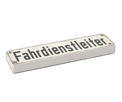 Bedruckte LEGO® Fliese 1x4 - Altes Schild 15 'Fahrdienstleiter'