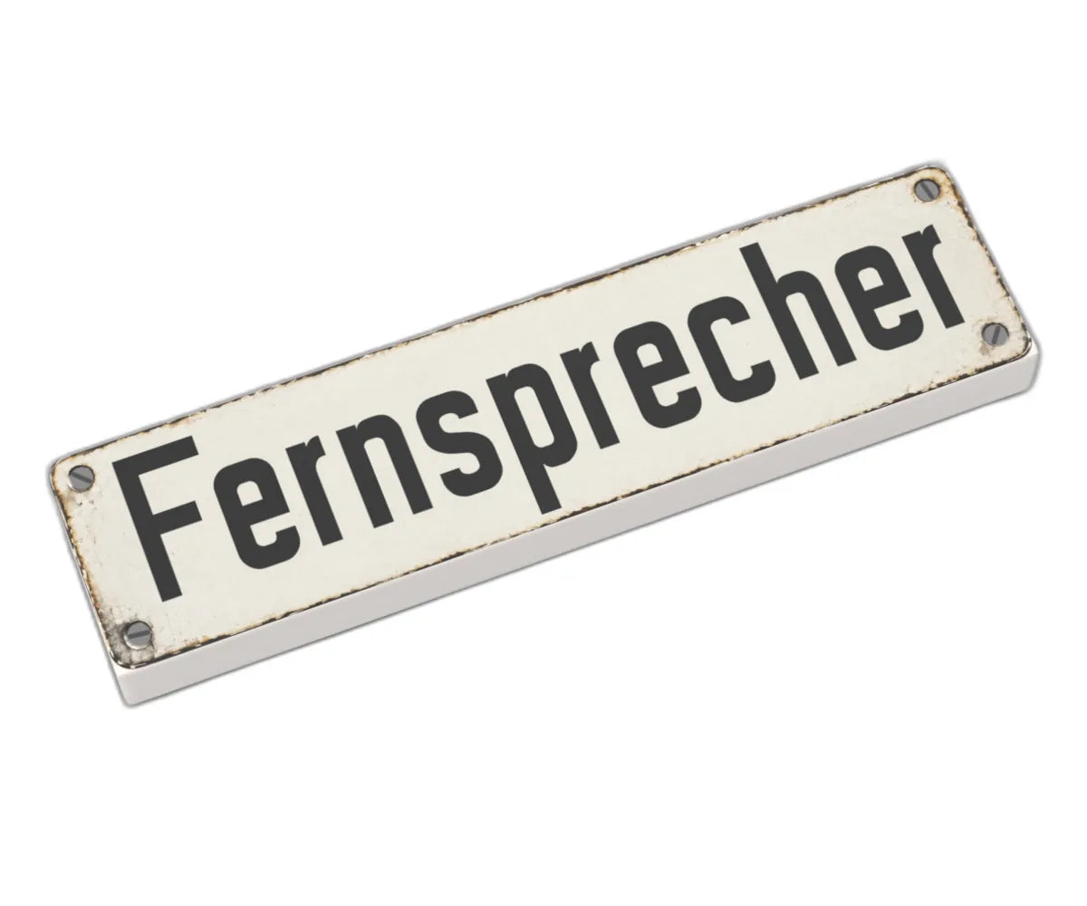 Bedruckte LEGO® Fliese 1x4 - Altes Schild 16 'Fernsprecher'