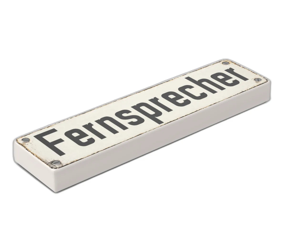 Bedruckte LEGO® Fliese 1x4 - Altes Schild 16 'Fernsprecher'