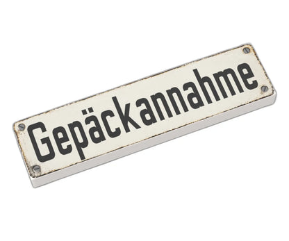 Bedruckte LEGO® Fliese 1x4 - Altes Schild 17 'Gepäckannahme'