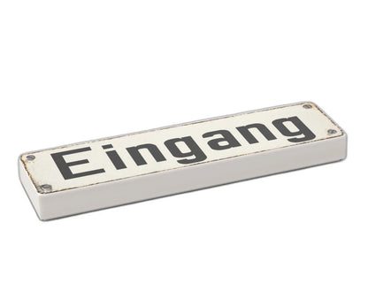 Bedruckte LEGO® Fliese 1x4 - Altes Schild 19 'Eingang'