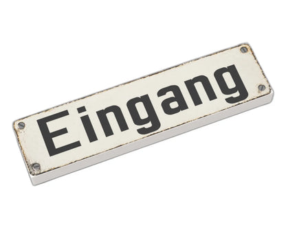 Bedruckte LEGO® Fliese 1x4 - Altes Schild 19 'Eingang'