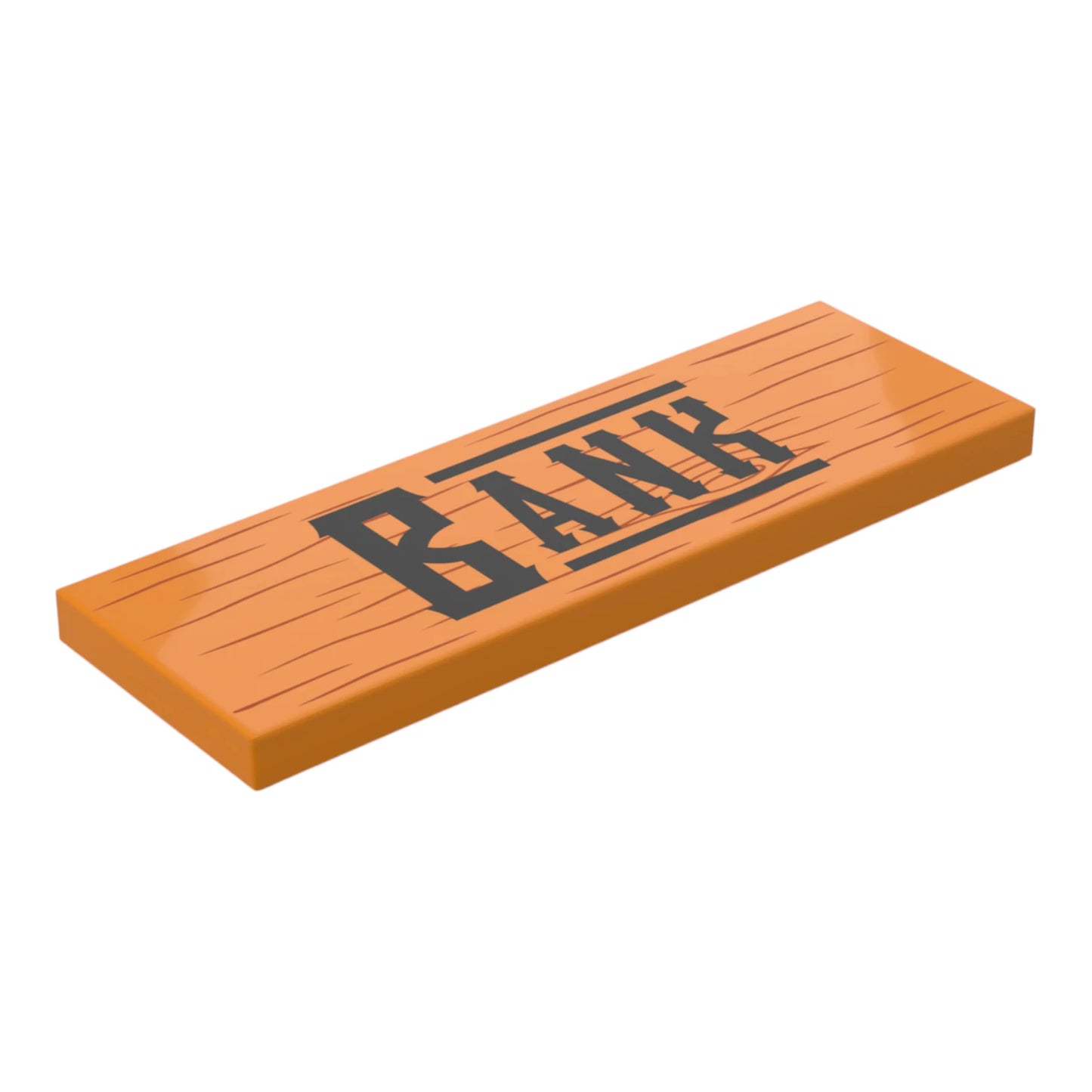 Bedruckte LEGO® Fliese 2x6 - Wilder Westen 'Bank'