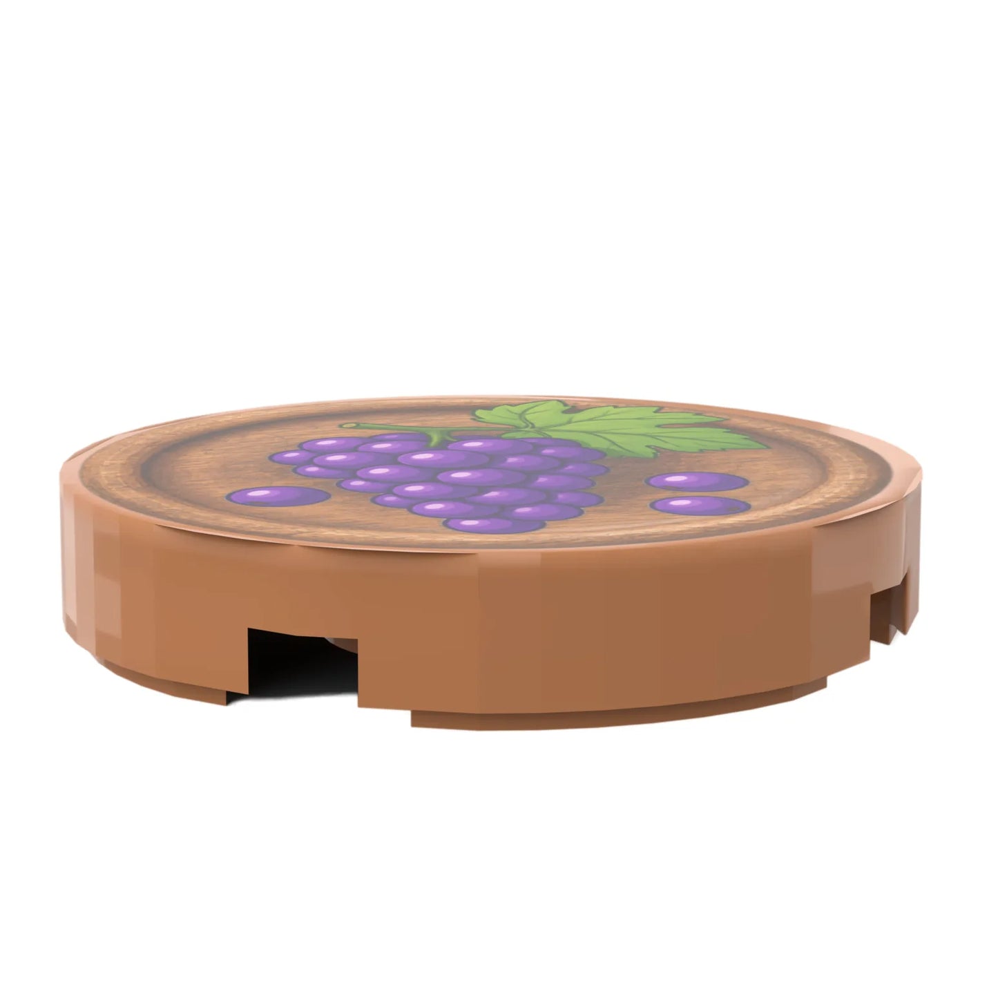Bedruckte LEGO® Fliese 2x2 - Holzteller 10 mit Weintrauben