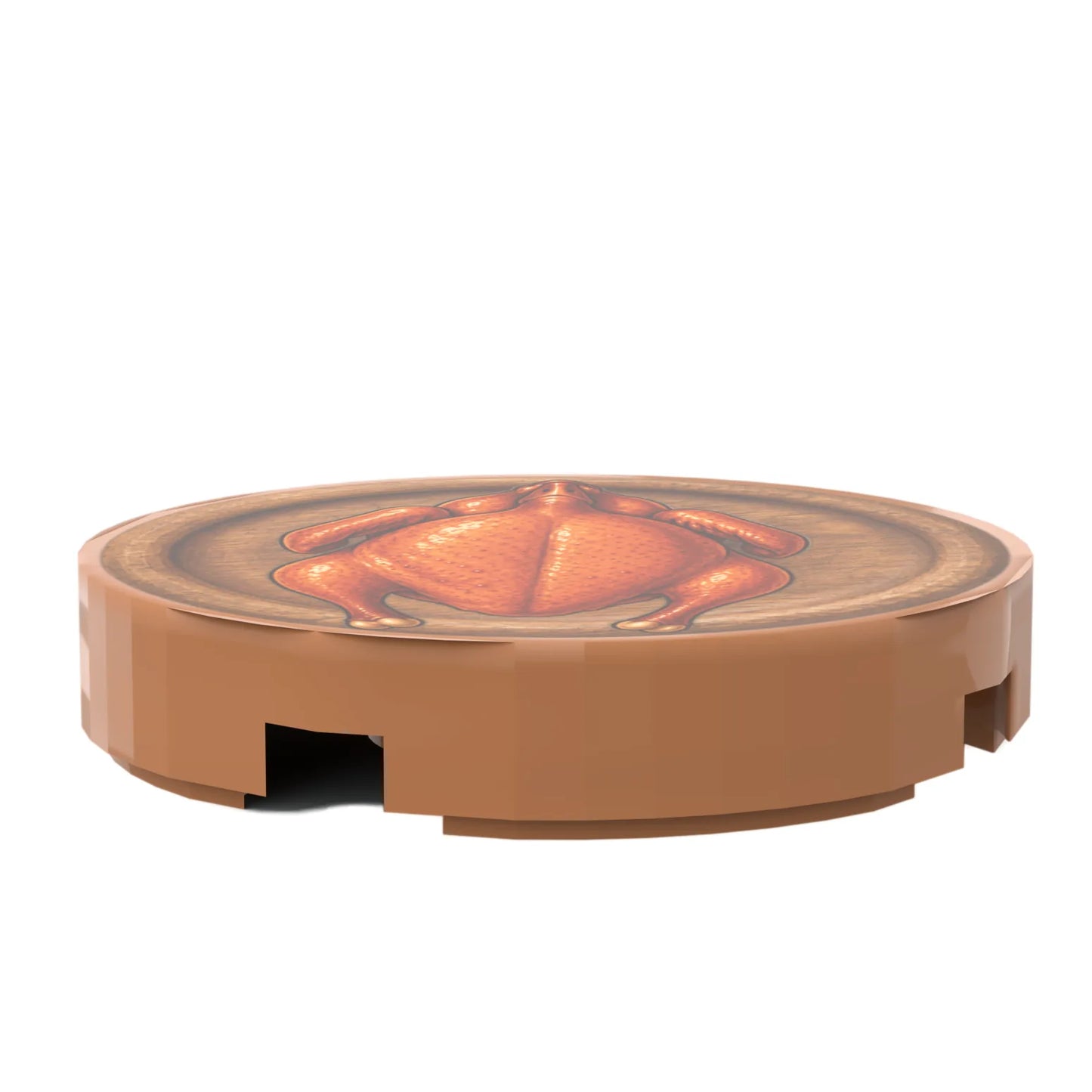 Bedruckte LEGO® Fliese 2x2 - Holzteller 5 mit Geflügel