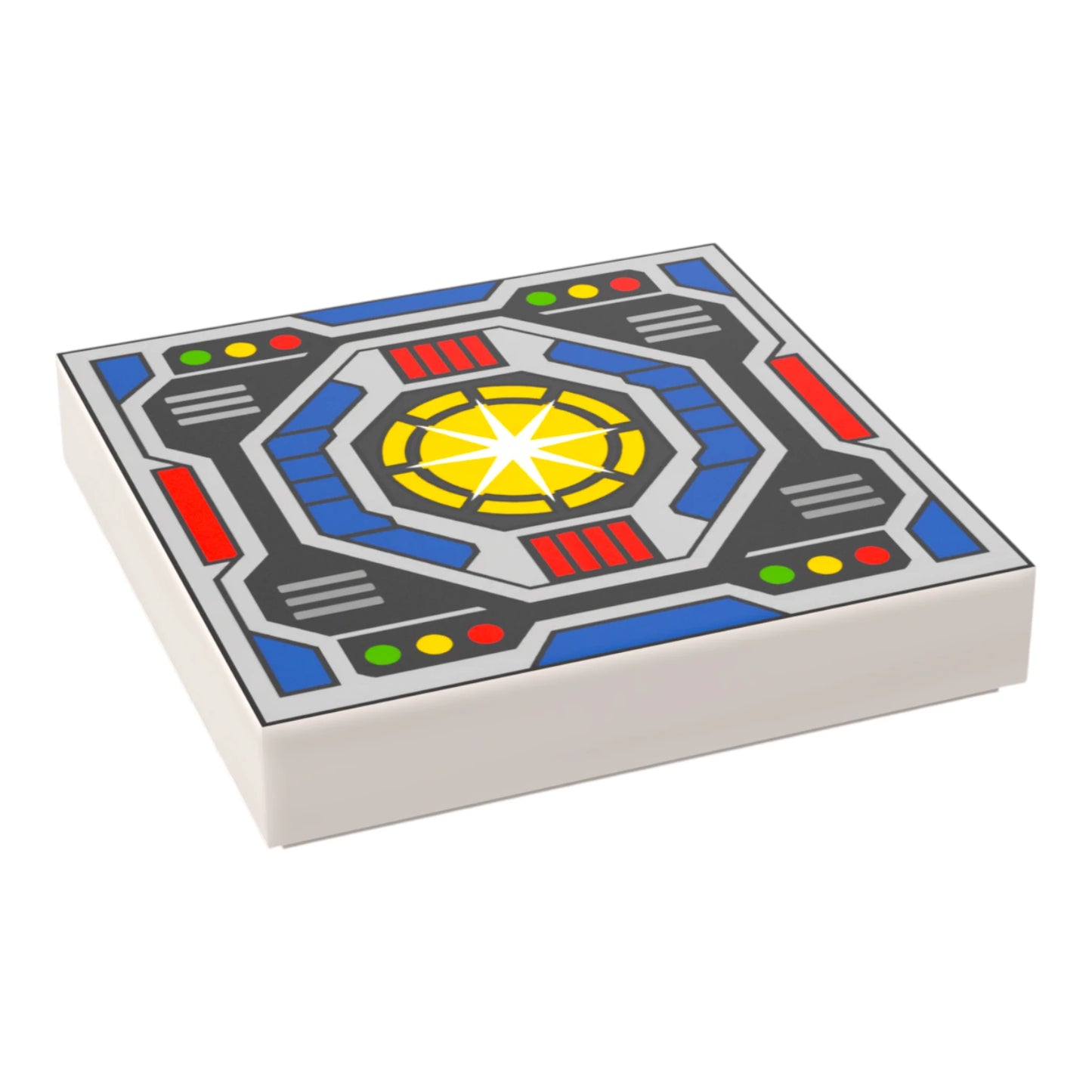 Bedruckte LEGO® Fliese 2x2 -  Space Controll-Panel 18