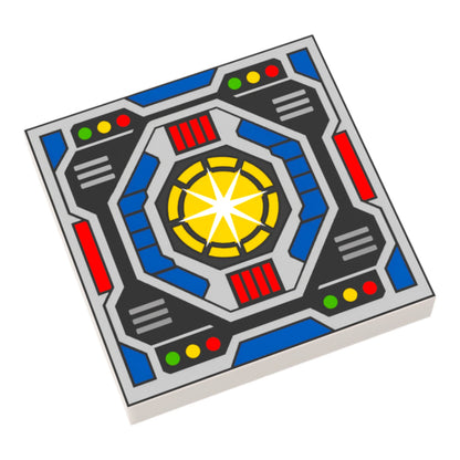 Bedruckte LEGO® Fliese 2x2 -  Space Controll-Panel 18