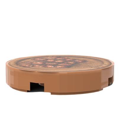 Bedruckte LEGO® Fliese 2x2 - Holzteller 2 mit gegrillten Fleischspiessen