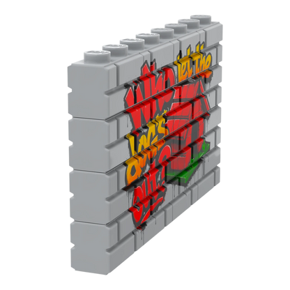 Bedrucktes LEGO® Mauer Graffity Set - Who let the dog's out? LEGO City MOC 