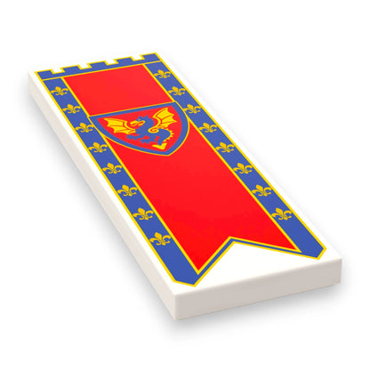 Bedruckte LEGO® Fliese 2x6 - Großes Banner 8 'Drachenritter / Dragon Knights'