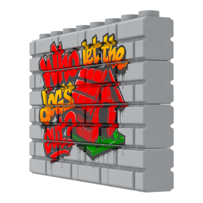 Bedrucktes LEGO® Mauer Graffity Set - Who let the dog's out? LEGO City MOC 