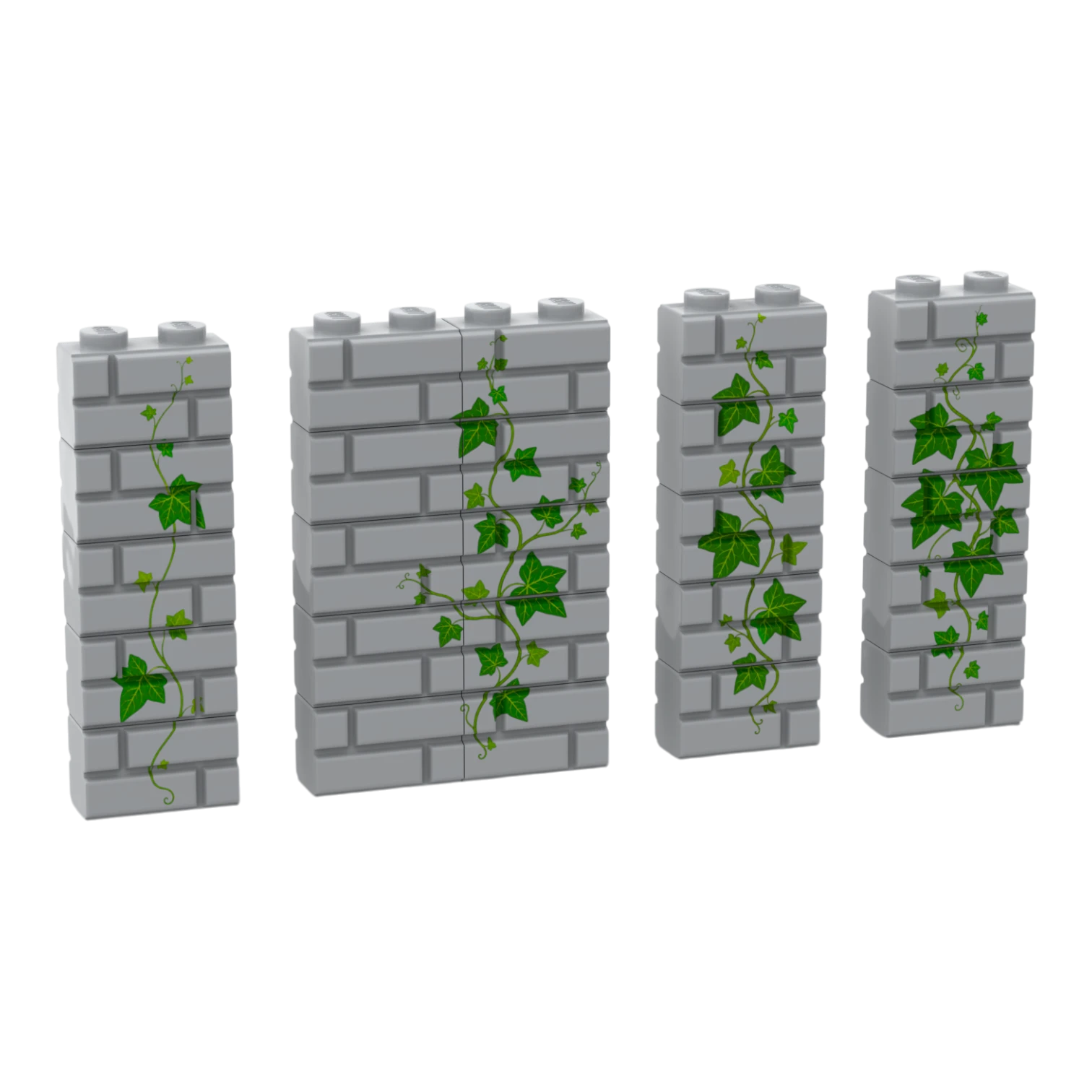 Bedruckte LEGO® Mauer - Efeu-Ranken für Burg  LEGO Castle City LEGO MOC 
