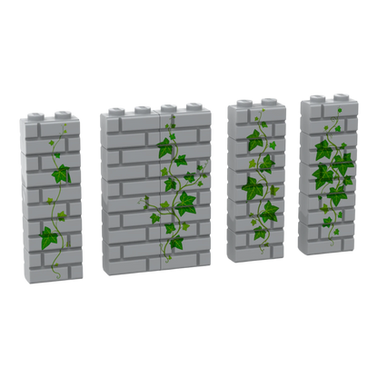 Bedruckte LEGO® Mauer - Efeu-Ranken für Burg  LEGO Castle City LEGO MOC 