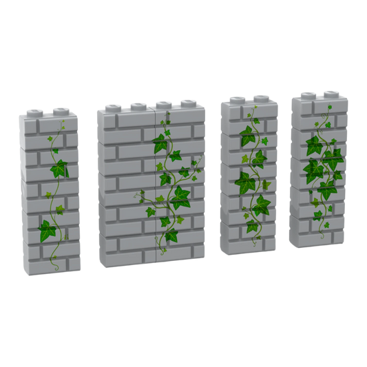 Bedruckte LEGO® Mauer - Efeu-Ranken für Burg  LEGO Castle City LEGO MOC 