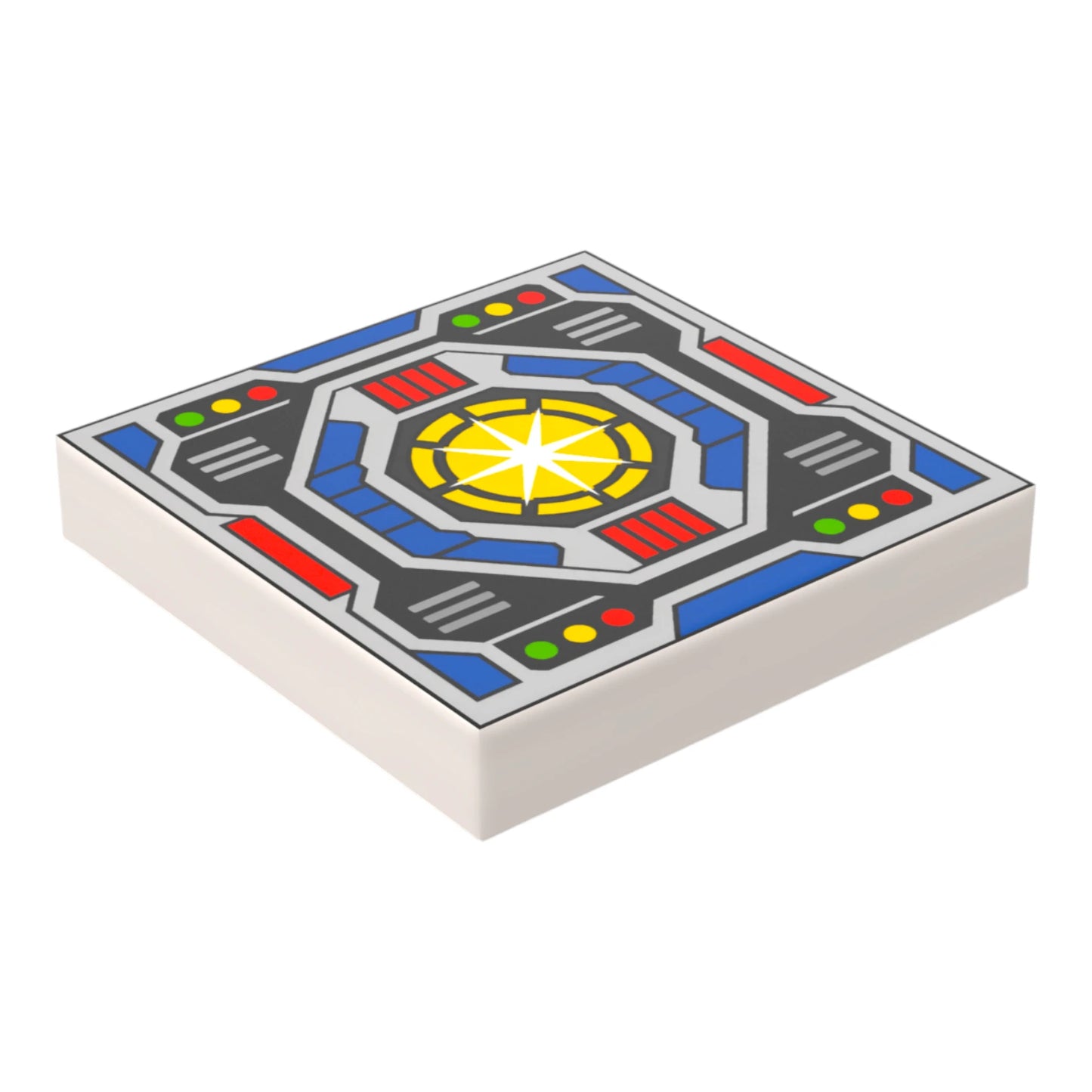 Bedruckte LEGO® Fliese 2x2 -  Space Controll-Panel 18