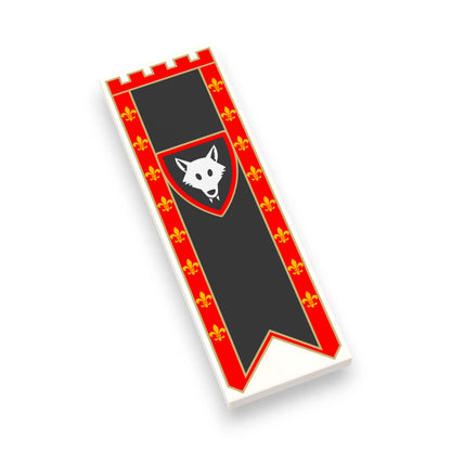 Bedruckte LEGO® Fliese 2x6 - Großes Banner 7 'Wolfsritter / Wolfpack'