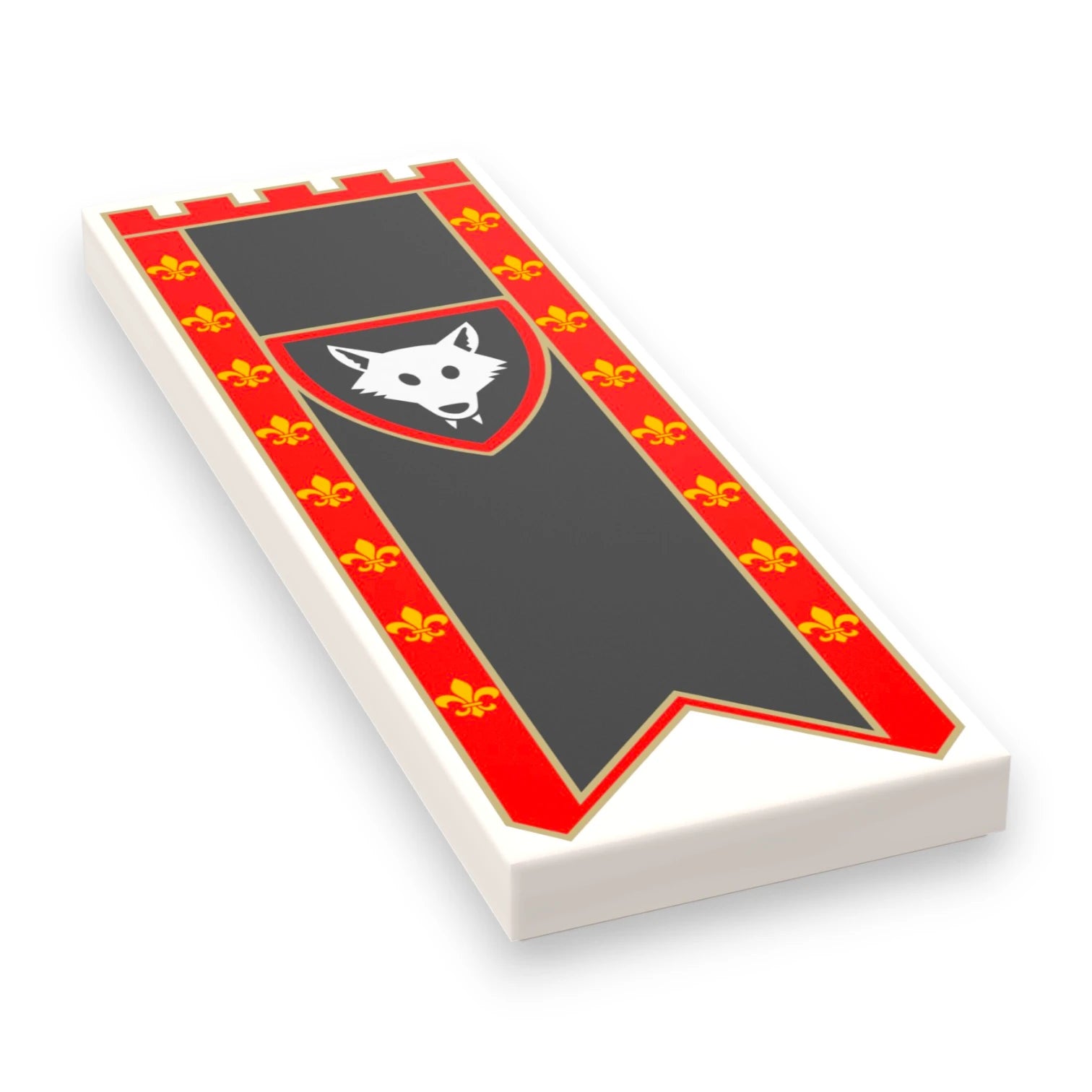 Bedruckte LEGO® Fliese 2x6 - Großes Banner 7 'Wolfsritter / Wolfpack'