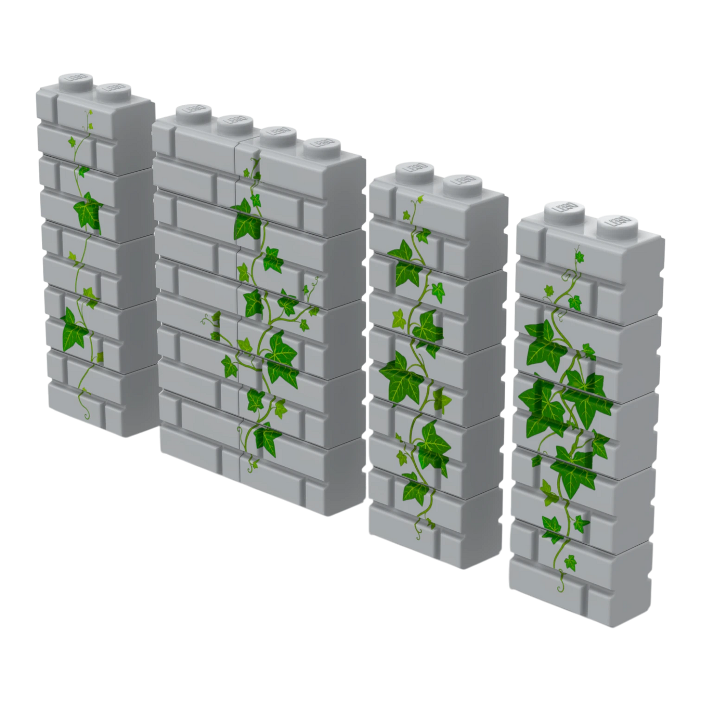 Bedruckte LEGO® Mauer - Efeu-Ranken für Burg  LEGO Castle City LEGO MOC 
