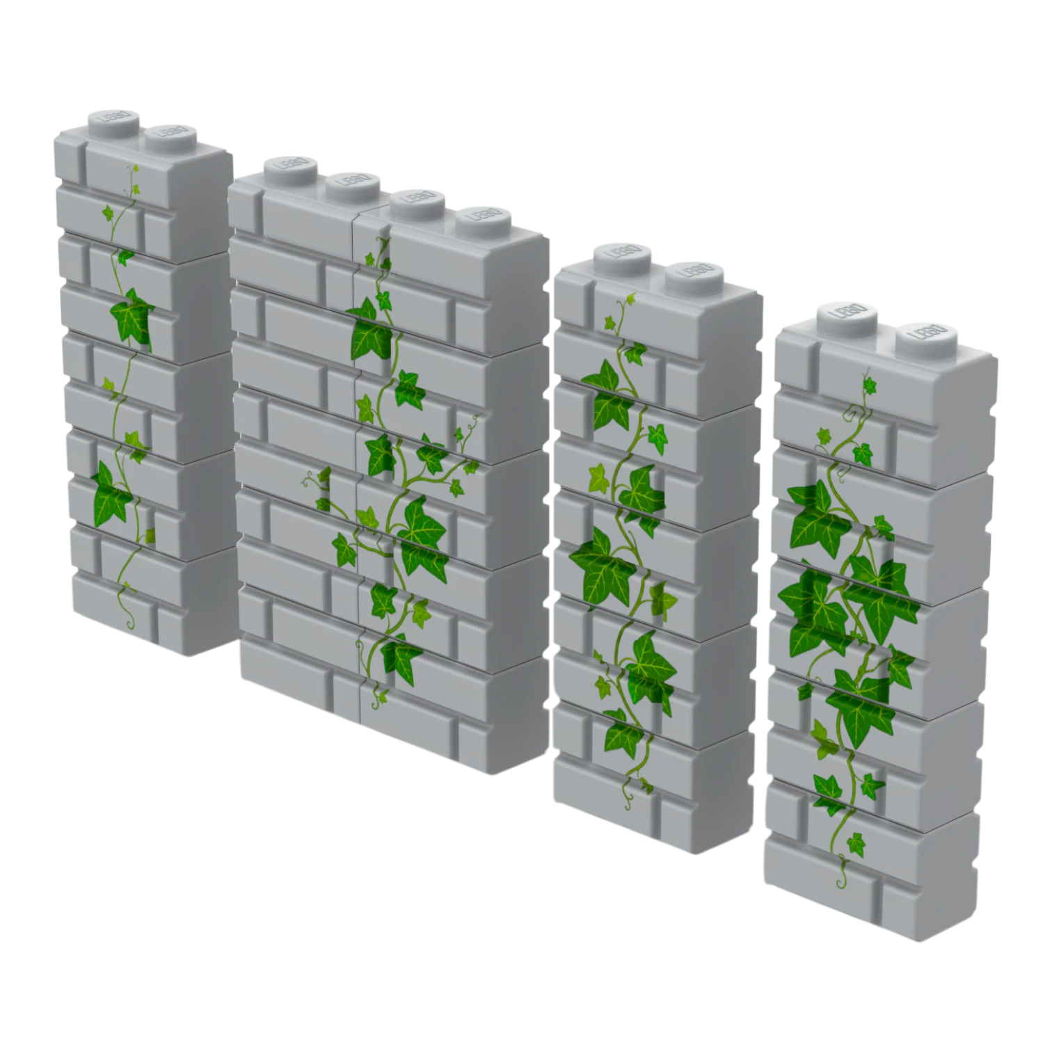 Bedruckte LEGO® Mauer - Efeu-Ranken für Burg  LEGO Castle City LEGO MOC 