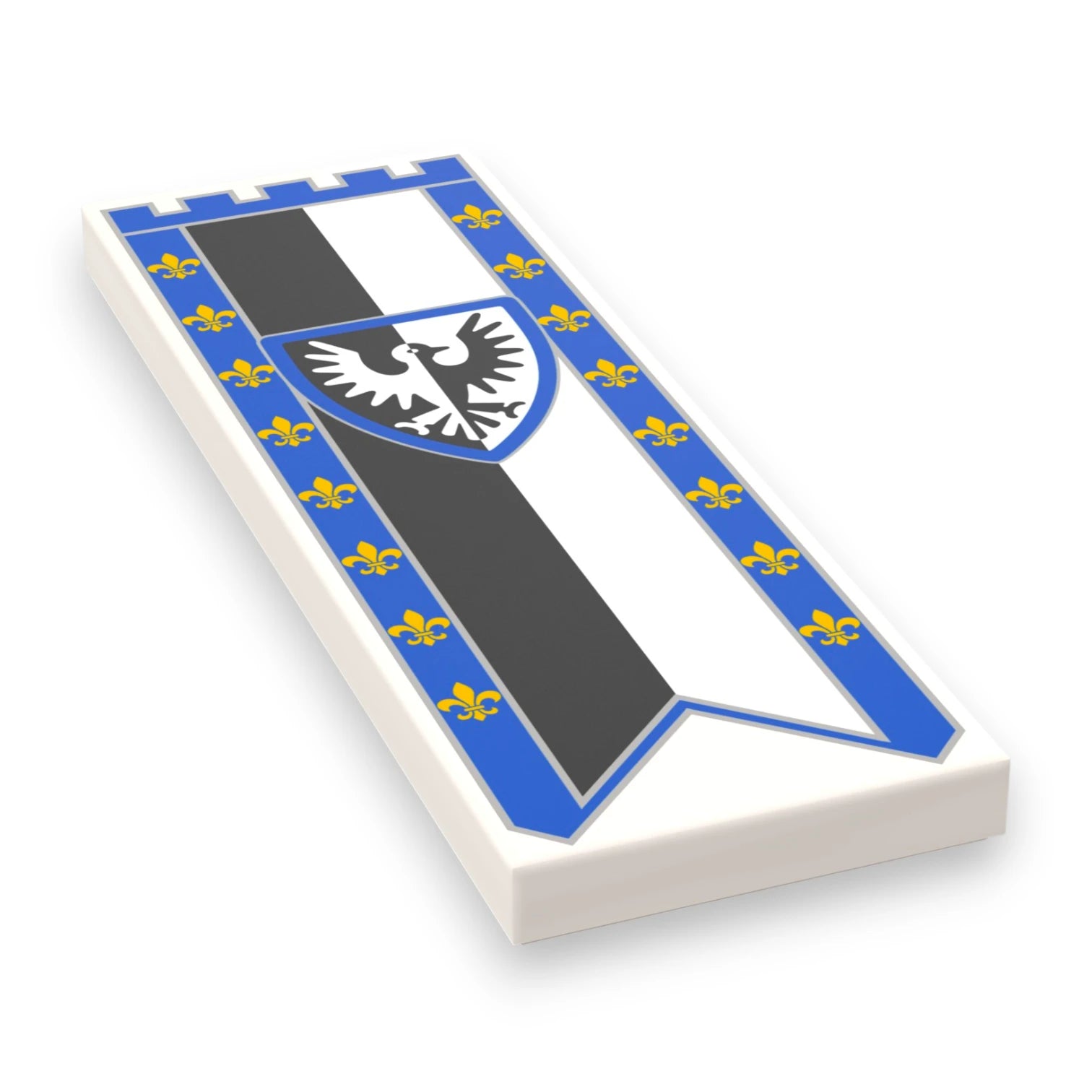 Bedruckte LEGO® Fliese 2x6 - Großes Banner 4 'Schwarze Falken / Black Falcons'