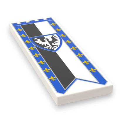 Bedruckte LEGO® Fliese 2x6 - Großes Banner 4 'Schwarze Falken / Black Falcons'