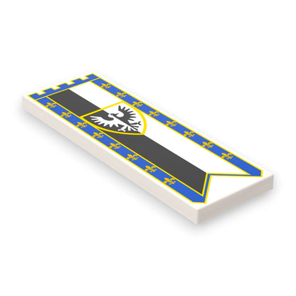 Bedruckte LEGO® Fliese 2x6 - Großes Banner 3 'Schwarze Falken / Black Falcons'
