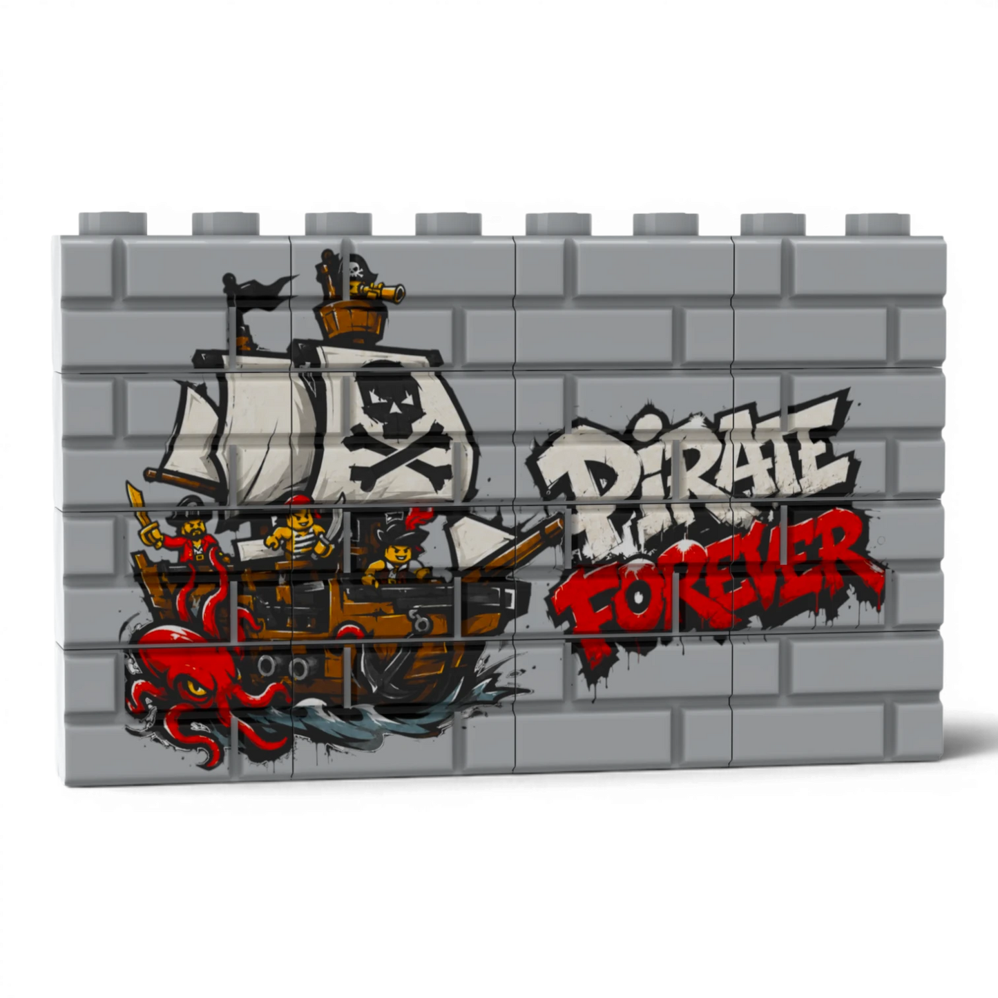 Bedrucktes LEGO® Mauer-Set - 'Pirate Forever' Graffiti
