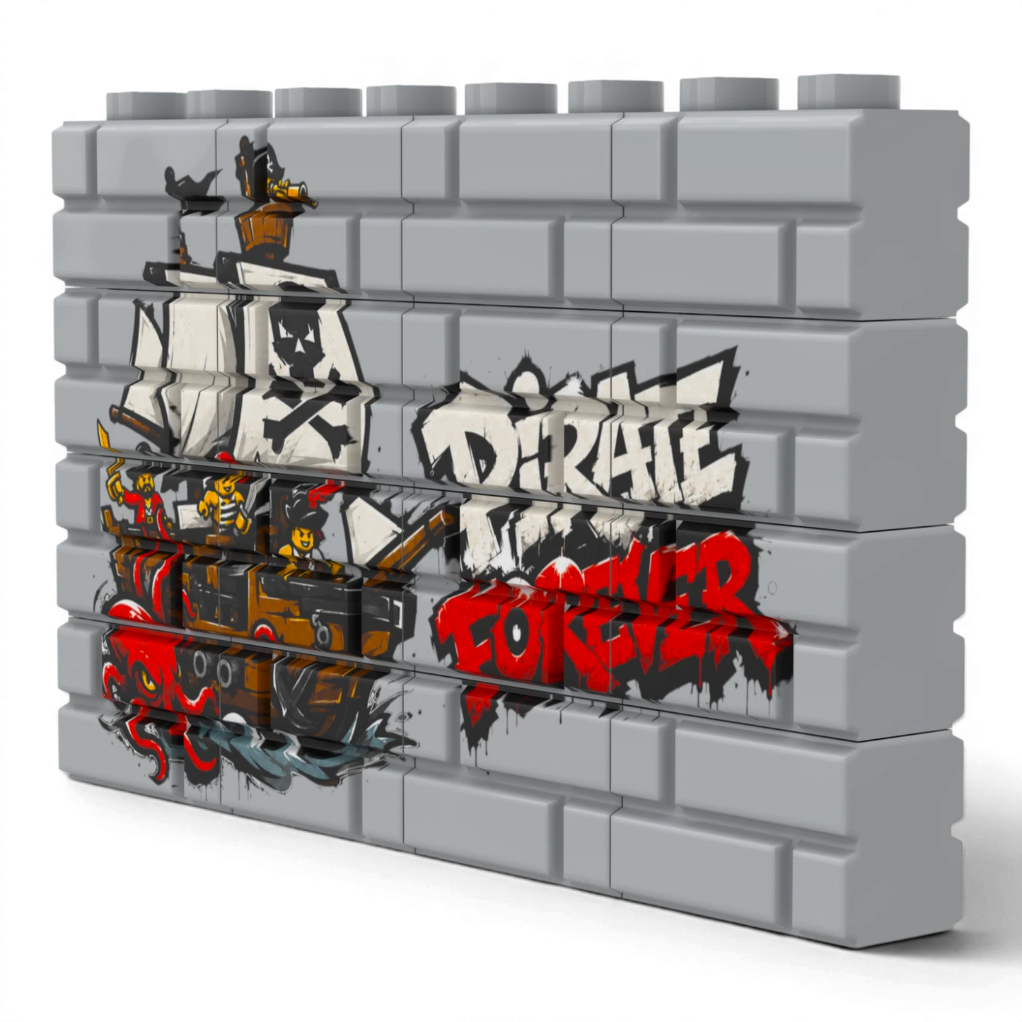 Bedrucktes LEGO® Mauer-Set - 'Pirate Forever' Graffiti