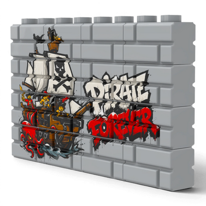 Bedrucktes LEGO® Mauer-Set - 'Pirate Forever' Graffiti