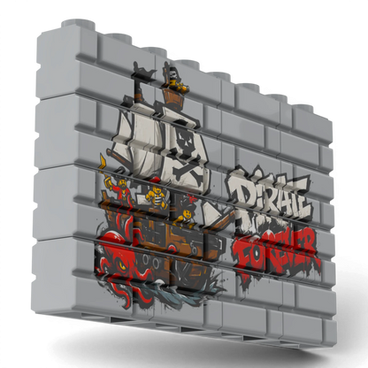 Bedrucktes LEGO® Mauer-Set - 'Pirate Forever' Graffiti