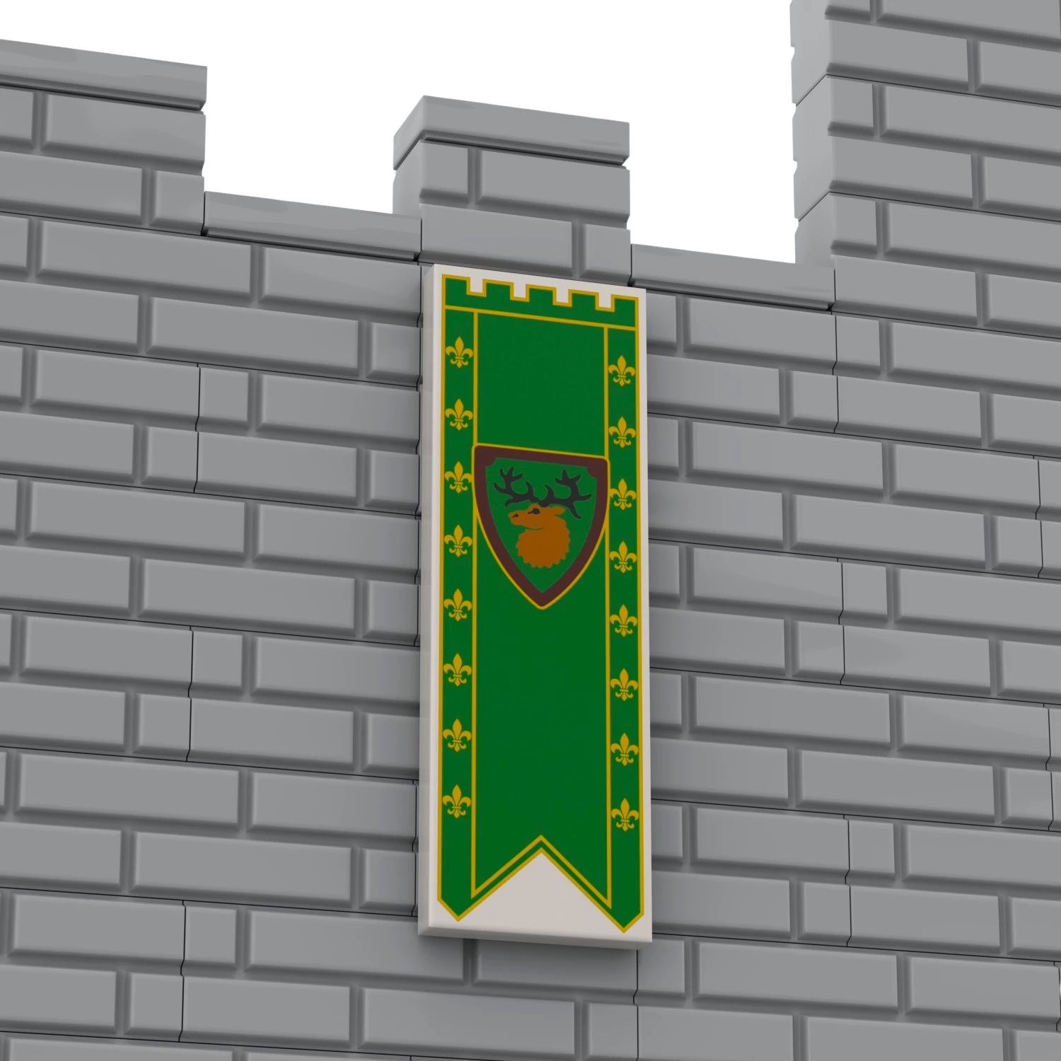 Bedruckte LEGO® Fliese 2x6 - Großes Banner 'Waldleute / Forestman)
