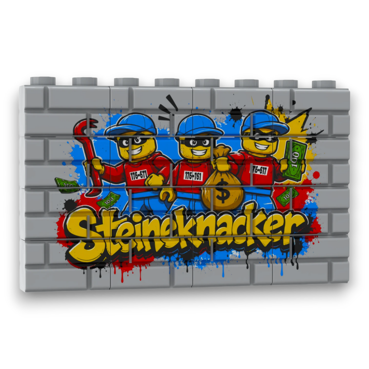 Bedrucktes LEGO® Mauer-Set - 'Steineknacker' Graffiti
