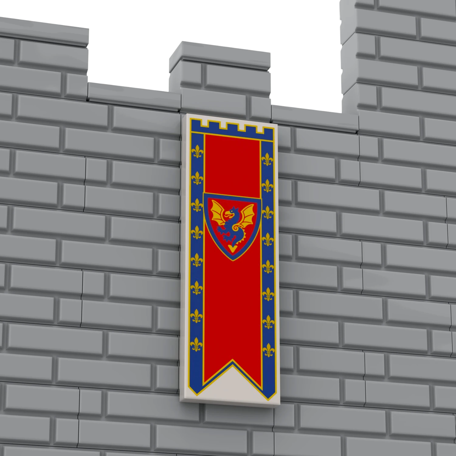 Bedruckte LEGO® Fliese 2x6 - Großes Banner 8 'Drachenritter / Dragon Knights'