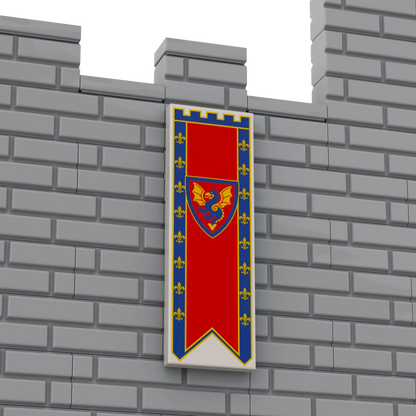 Bedruckte LEGO® Fliese 2x6 - Großes Banner 8 'Drachenritter / Dragon Knights'