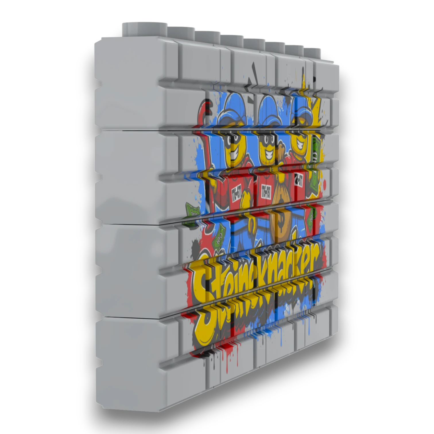 Bedrucktes LEGO® Mauer-Set - 'Steineknacker' Graffiti