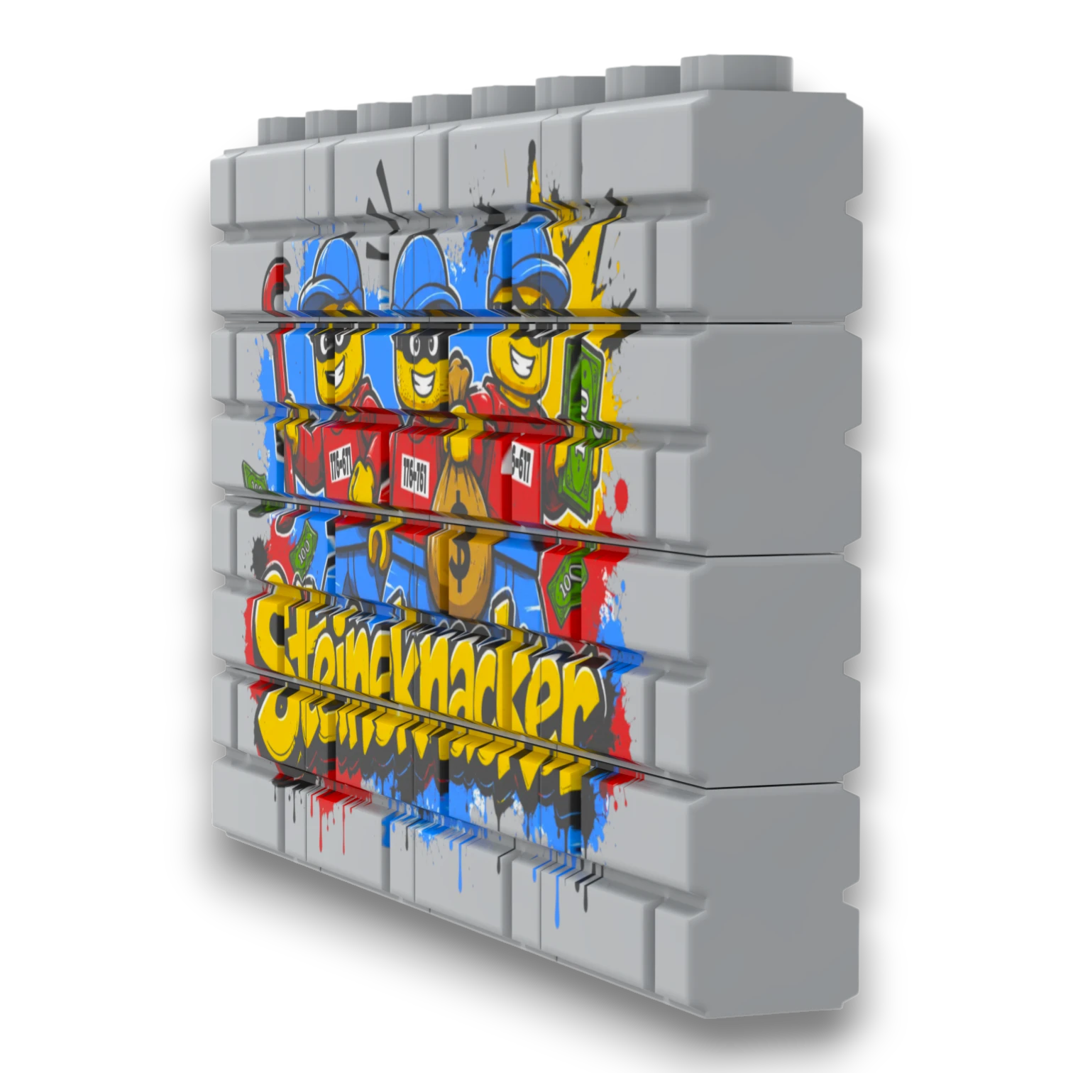 Bedrucktes LEGO® Mauer-Set - 'Steineknacker' Graffiti