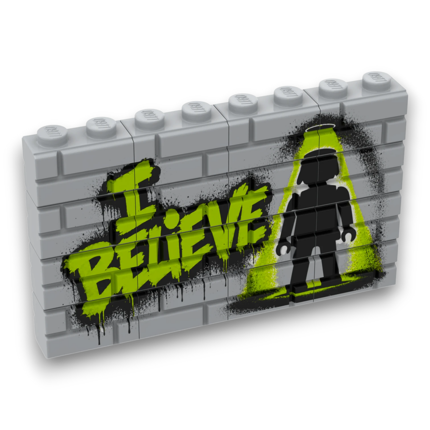 Bedrucktes LEGO® Mauer-Set - 'I Believe' Graffiti