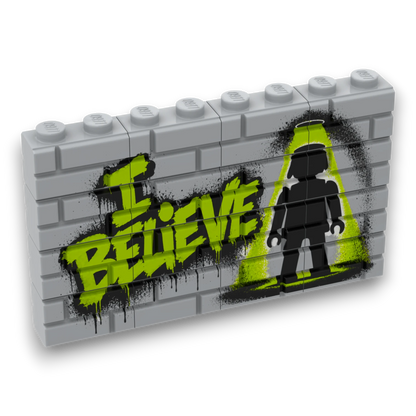 Bedrucktes LEGO® Mauer-Set - 'I Believe' Graffiti