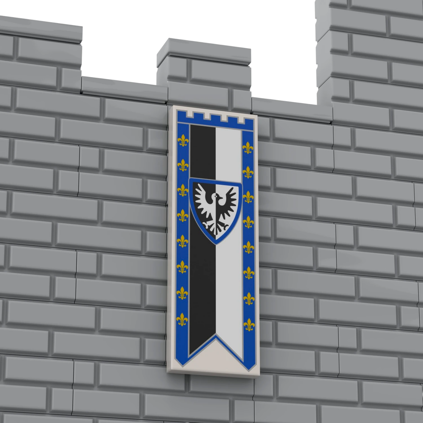 Bedruckte LEGO® Fliese 2x6 - Großes Banner 4 'Schwarze Falken / Black Falcons'