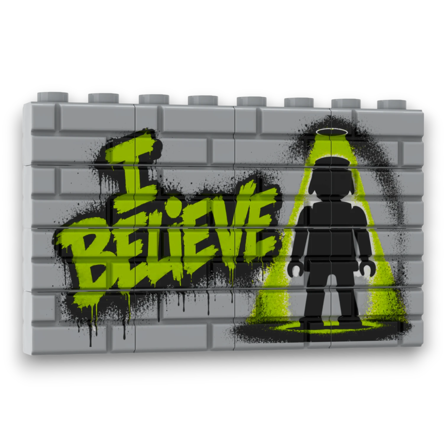 Bedrucktes LEGO® Mauer-Set - 'I Believe' Graffiti