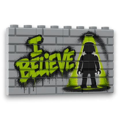 Bedrucktes LEGO® Mauer-Set - 'I Believe' Graffiti